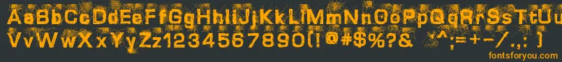 フォントDirtySweb – 黒い背景にオレンジの文字