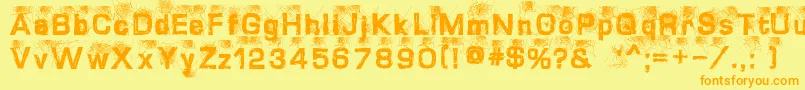 DirtySweb-Schriftart – Orangefarbene Schriften auf gelbem Hintergrund