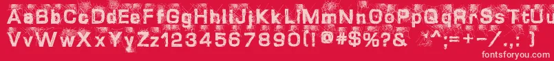 Czcionka DirtySweb – różowe czcionki na czerwonym tle