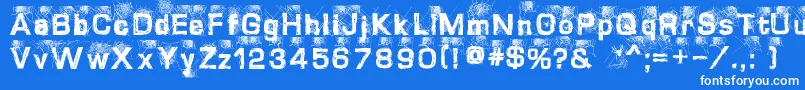 DirtySweb Font – White Fonts on Blue Background