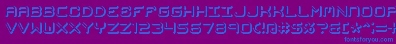 フォントMimafuse – 紫色の背景に青い文字