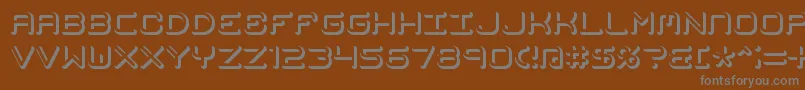 フォントMimafuse – 茶色の背景に灰色の文字