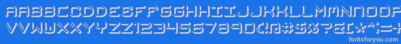 フォントMimafuse – ピンクの文字、青い背景