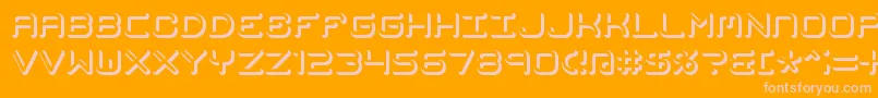 Mimafuse-Schriftart – Rosa Schriften auf orangefarbenem Hintergrund