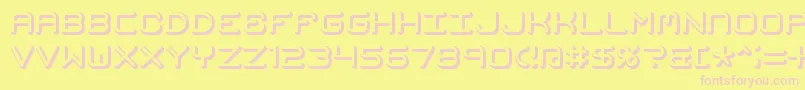 Mimafuse-Schriftart – Rosa Schriften auf gelbem Hintergrund