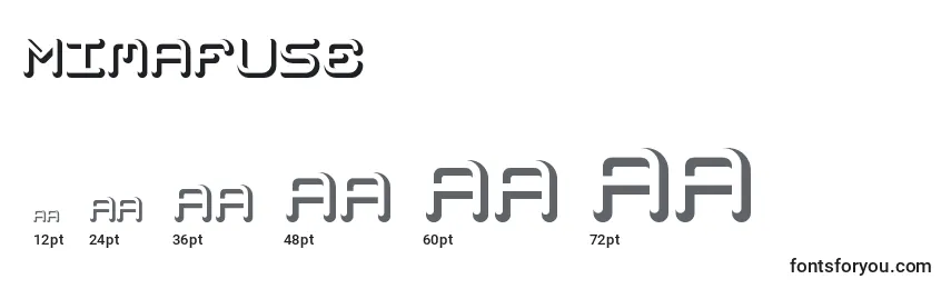 Размеры шрифта Mimafuse