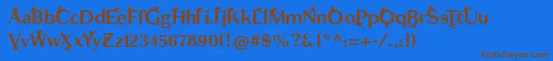 Eatmyhat Font – Brown Fonts on Blue Background