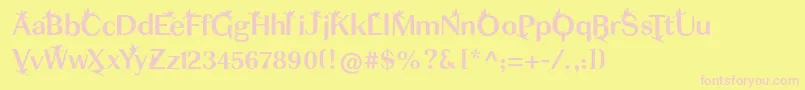 Eatmyhat Font – Pink Fonts on Yellow Background