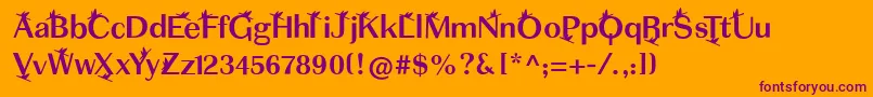 Eatmyhat Font – Purple Fonts on Orange Background