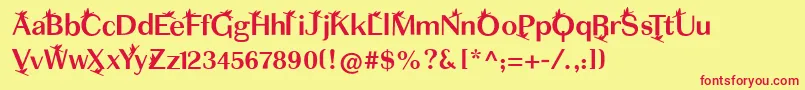 Eatmyhat Font – Red Fonts on Yellow Background