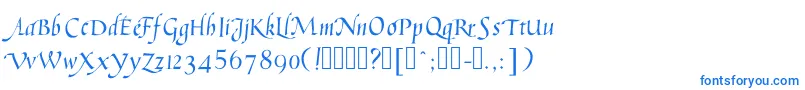 フォントHumanisticcursive – 青いフォント