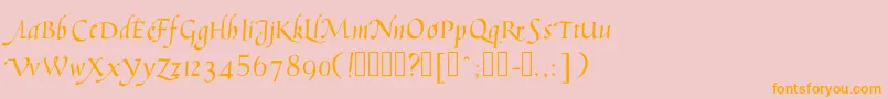 Humanisticcursive Font – Orange Fonts on Pink Background