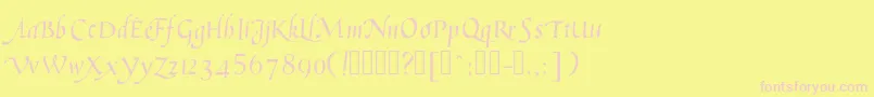Police Humanisticcursive – polices roses sur fond jaune