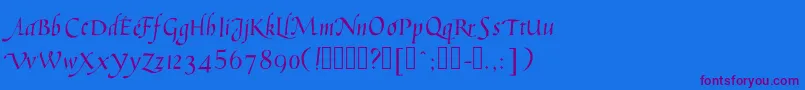 Шрифт Humanisticcursive – фиолетовые шрифты на синем фоне