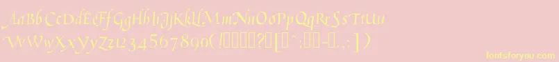 Humanisticcursive-Schriftart – Gelbe Schriften auf rosa Hintergrund