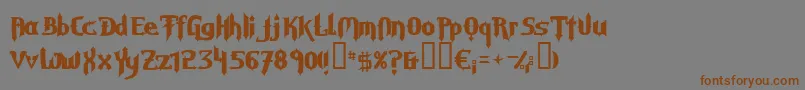 フォントGraveDigger – 茶色の文字が灰色の背景にあります。