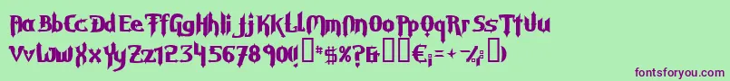 GraveDigger Font – Purple Fonts on Green Background