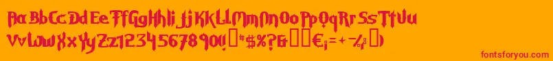 GraveDigger Font – Red Fonts on Orange Background