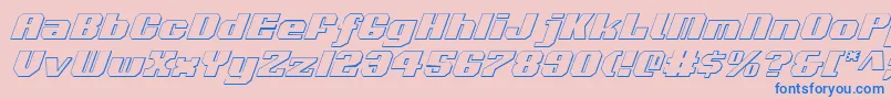 Voortrekker3DItalic Font – Blue Fonts on Pink Background