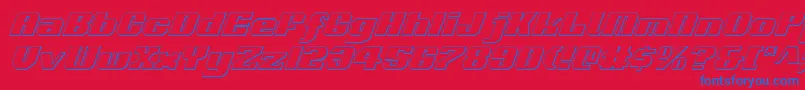 Voortrekker3DItalic Font – Blue Fonts on Red Background