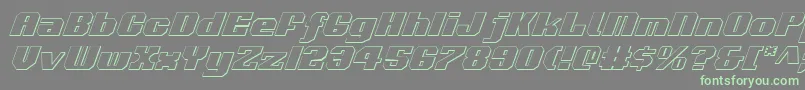 Voortrekker3DItalic-Schriftart – Grüne Schriften auf grauem Hintergrund