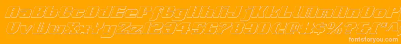 Voortrekker3DItalic Font – Pink Fonts on Orange Background