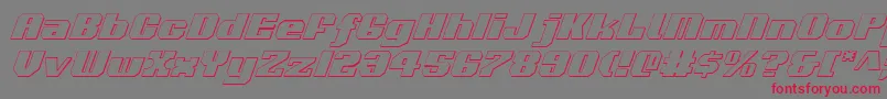 Voortrekker3DItalic Font – Red Fonts on Gray Background