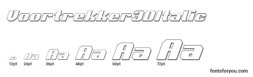 Размеры шрифта Voortrekker3DItalic