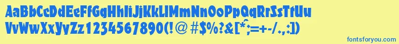 FanticdbNormal Font – Blue Fonts on Yellow Background