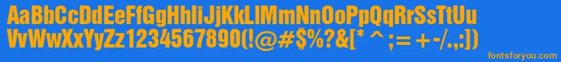 Swiss921Bt Font – Orange Fonts on Blue Background