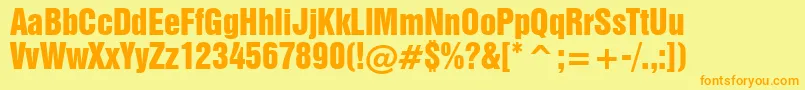 Swiss921Bt Font – Orange Fonts on Yellow Background
