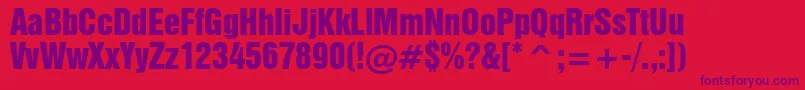 Swiss921Bt Font – Purple Fonts on Red Background