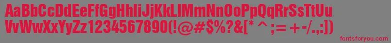Swiss921Bt Font – Red Fonts on Gray Background