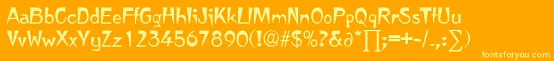 JapanetteDb Font – Yellow Fonts on Orange Background