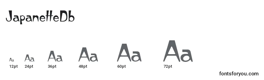 JapanetteDb Font Sizes