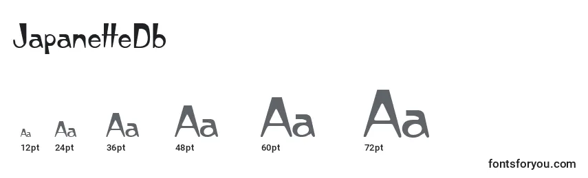 Размеры шрифта JapanetteDb