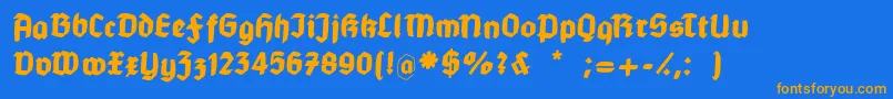 Mountfirtree Font – Orange Fonts on Blue Background