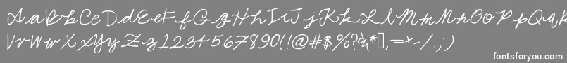 フォントJessaHand – 灰色の背景に白い文字