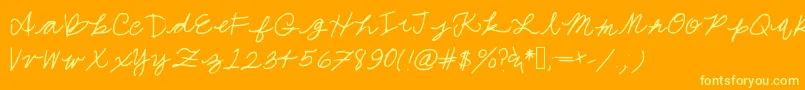 JessaHand Font – Yellow Fonts on Orange Background