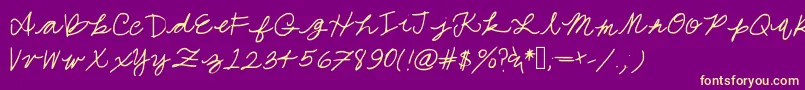 JessaHand Font – Yellow Fonts on Purple Background