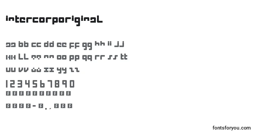 A fonte IntercorpOriginal – alfabeto, números, caracteres especiais