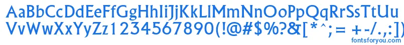 フォントAlaska – 白い背景に青い文字