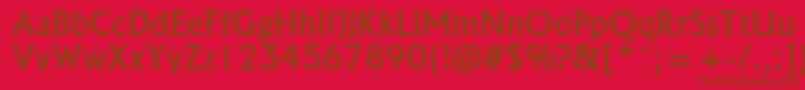 Alaska-Schriftart – Braune Schriften auf rotem Hintergrund