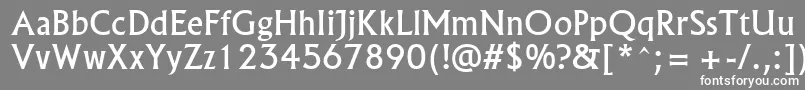 フォントAlaska – 灰色の背景に白い文字