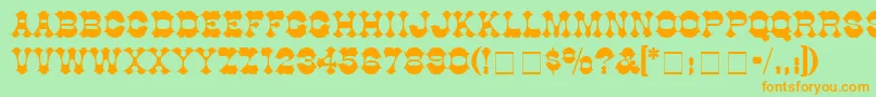 AlamoSsi Font – Orange Fonts on Green Background