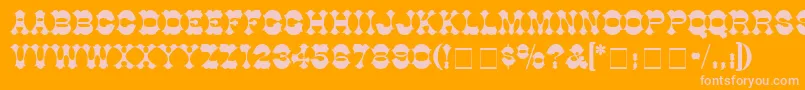 フォントAlamoSsi – オレンジの背景にピンクのフォント