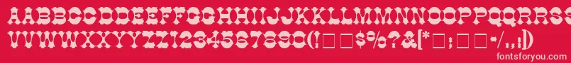 AlamoSsi Font – Pink Fonts on Red Background