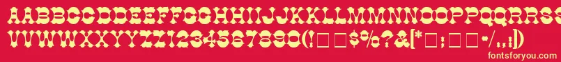 AlamoSsi Font – Yellow Fonts on Red Background