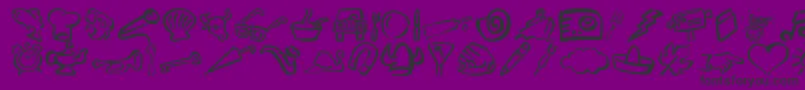 DfDiversitiesLetPlain.1.0 Font – Black Fonts on Purple Background