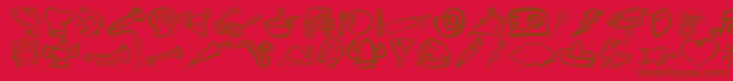 DfDiversitiesLetPlain.1.0 Font – Brown Fonts on Red Background